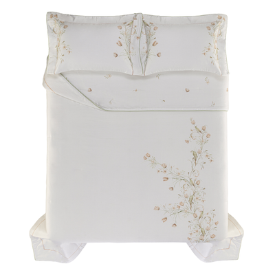 Jogo de Colcha Queen Borguese 3 Pçs 300 Fios Cetim 100% Algodão Egípcio Trussardi