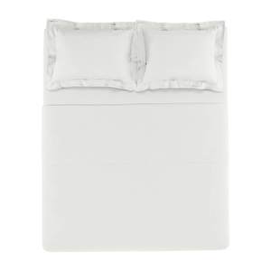 Jogo de Cama Casal Novoli 4 Pçs 200 Fios 100% Algodão Branco Trussardi