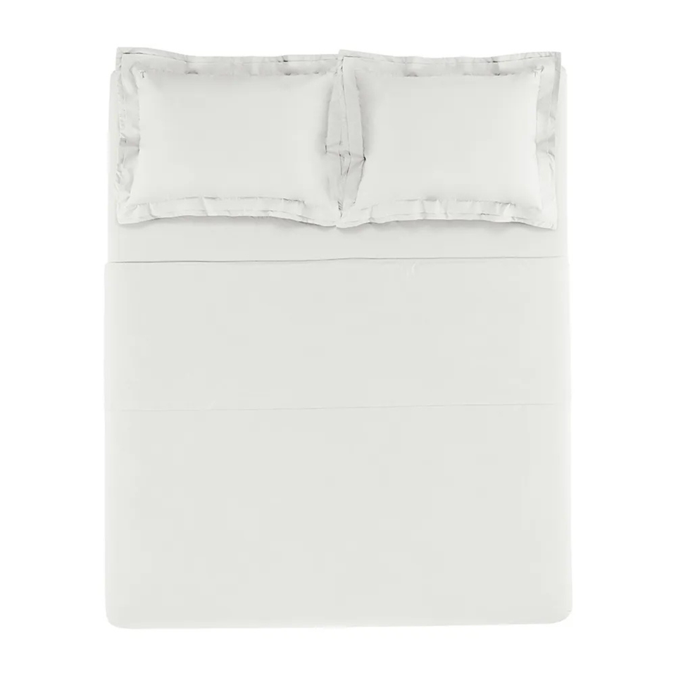 Jogo de Cama Casal Novoli 4 Pçs 200 Fios 100% Algodão Branco Trussardi