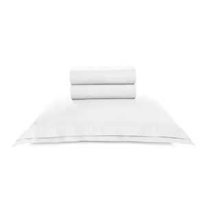 Jogo de Cama Solteiro Novoli 3 Pçs 200 Fios 100% Algodão Branco Trussardi