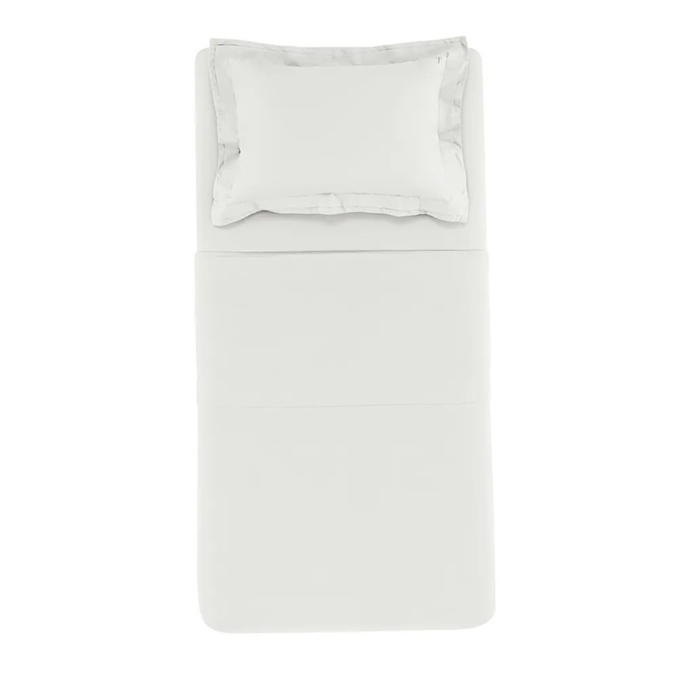 Jogo de Cama Solteiro Novoli 3 Pçs 200 Fios 100% Algodão Branco Trussardi