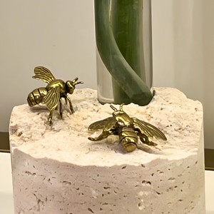 Vaso Vidro Travertine Gold