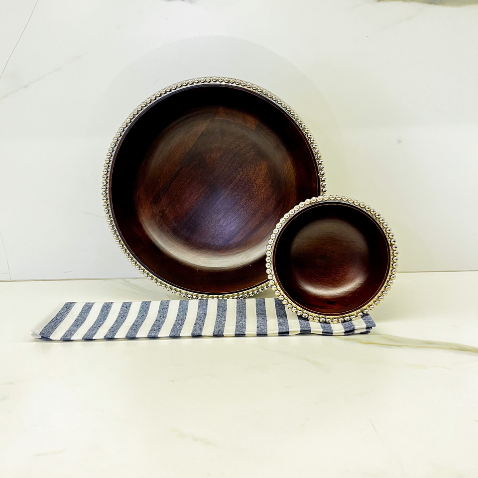 Saladeira de Madeira Bolinhas Object Bahali 33cm