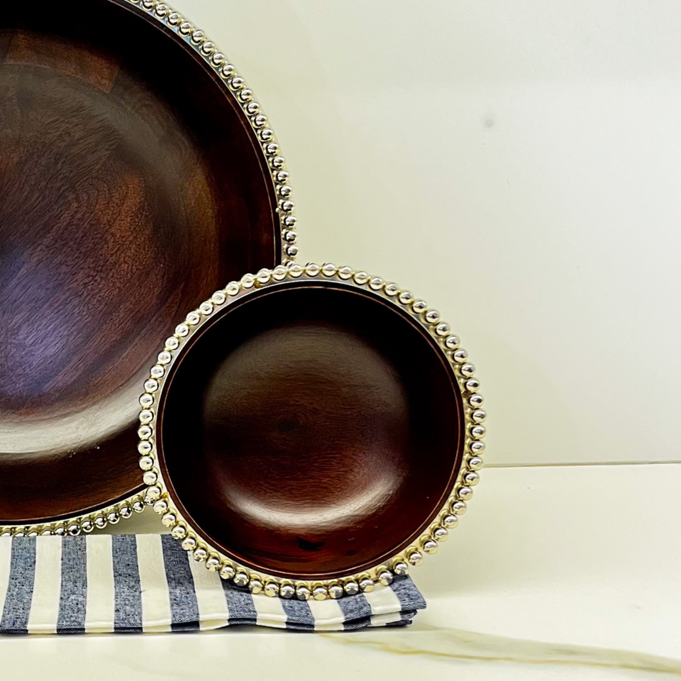 Bowl de Madeira Bolinhas Object Bahali 17cm