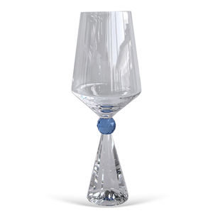 Jogo 6 Taças de Vinho em Vidro com Esfera Azul Pure Linha Sintonia 595ml