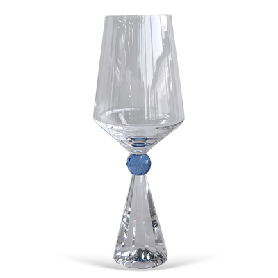 Jogo 6 Taças de Vinho em Vidro com Esfera Azul Pure Linha Sintonia 595ml