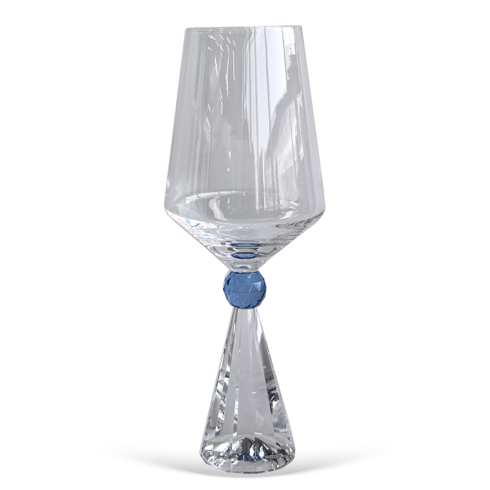 Jogo 6 Taças de Vinho em Vidro com Esfera Azul Pure Linha Sintonia 595ml