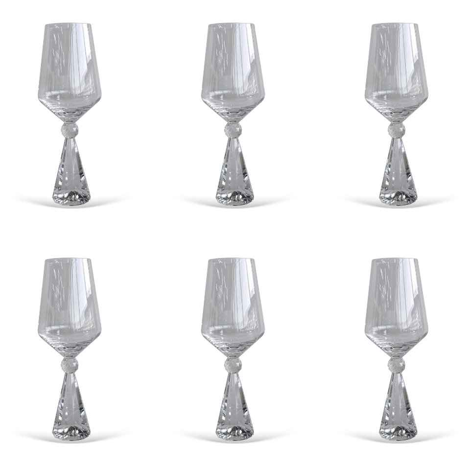 PRÉ-VENDA: Jogo 6 Taças de Vinho em Vidro com Esfera Transparente Pure Linha Sintonia 595ml