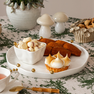 Conjunto 3 Petisqueiras Porcelana Branca Aurora Esferas Douradas