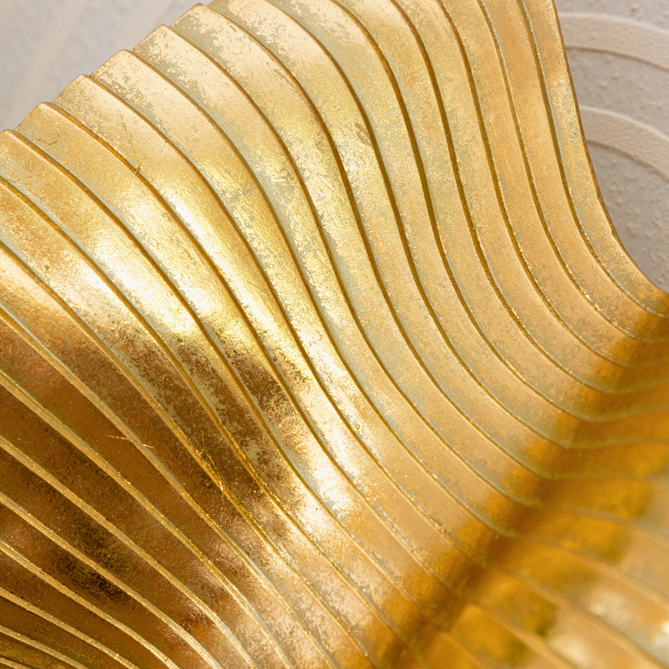 Escultura Abstrata Gold Wave