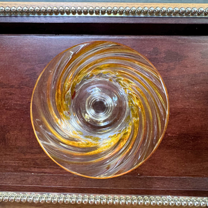 Taça Mozart em Puro Cristal para Água / Vinho Murano Colors Torcido Âmbar 450ml