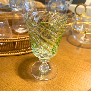 Taça Mozart em Puro Cristal para Água / Vinho Murano Colors Torcido Verde Clara 450ml
