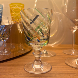 Taça Mozart em Puro Cristal para Água / Vinho Murano Colors Torcido Colorida 450ml