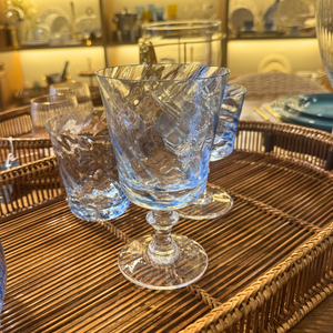 Taça Mozart em Puro Cristal para Água / Vinho Murano Colors Torcido Azul Clara 450ml