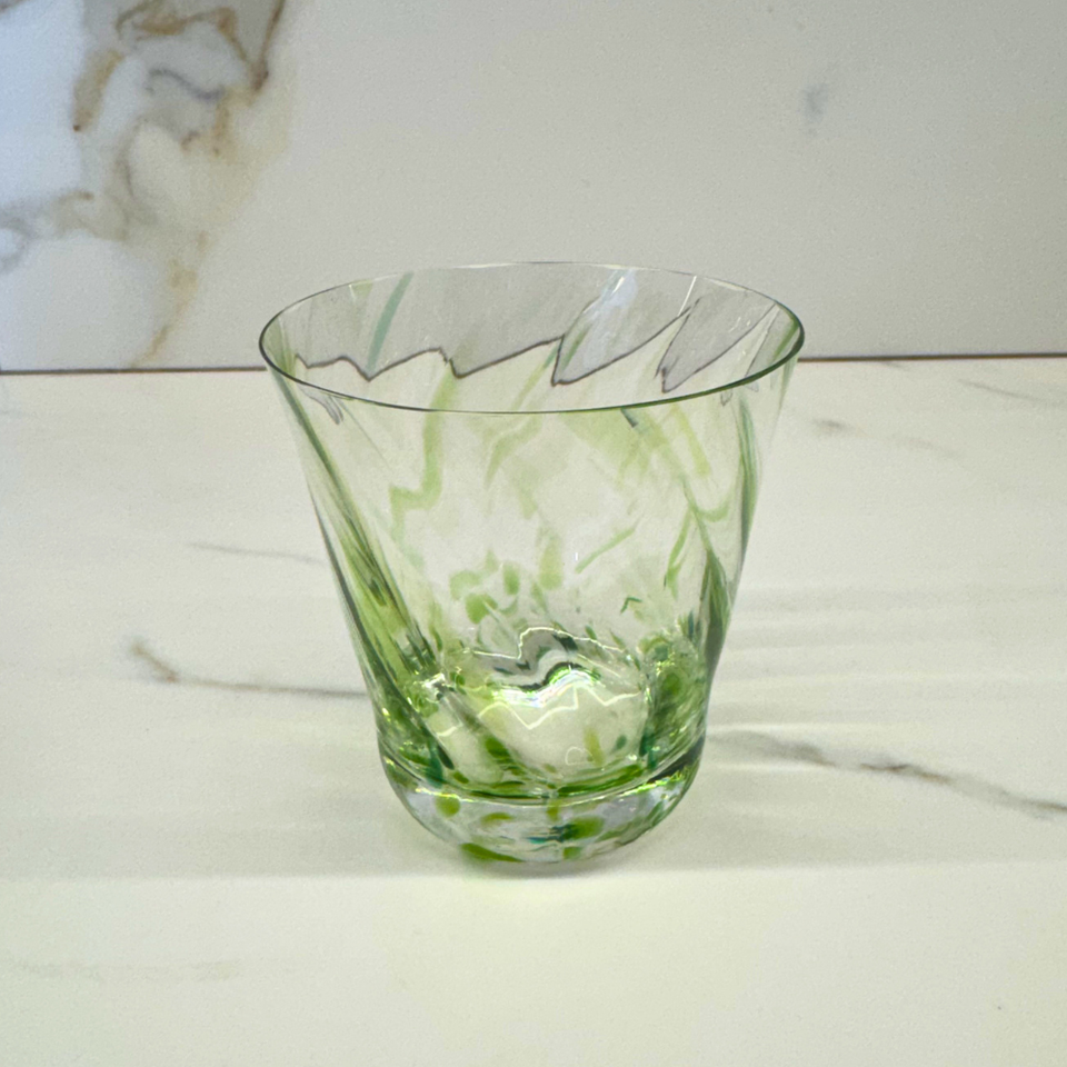 Copo Mozart em Puro Cristal para Whisky / Coquetel Murano Colors Torcido Verde Claro 450ml