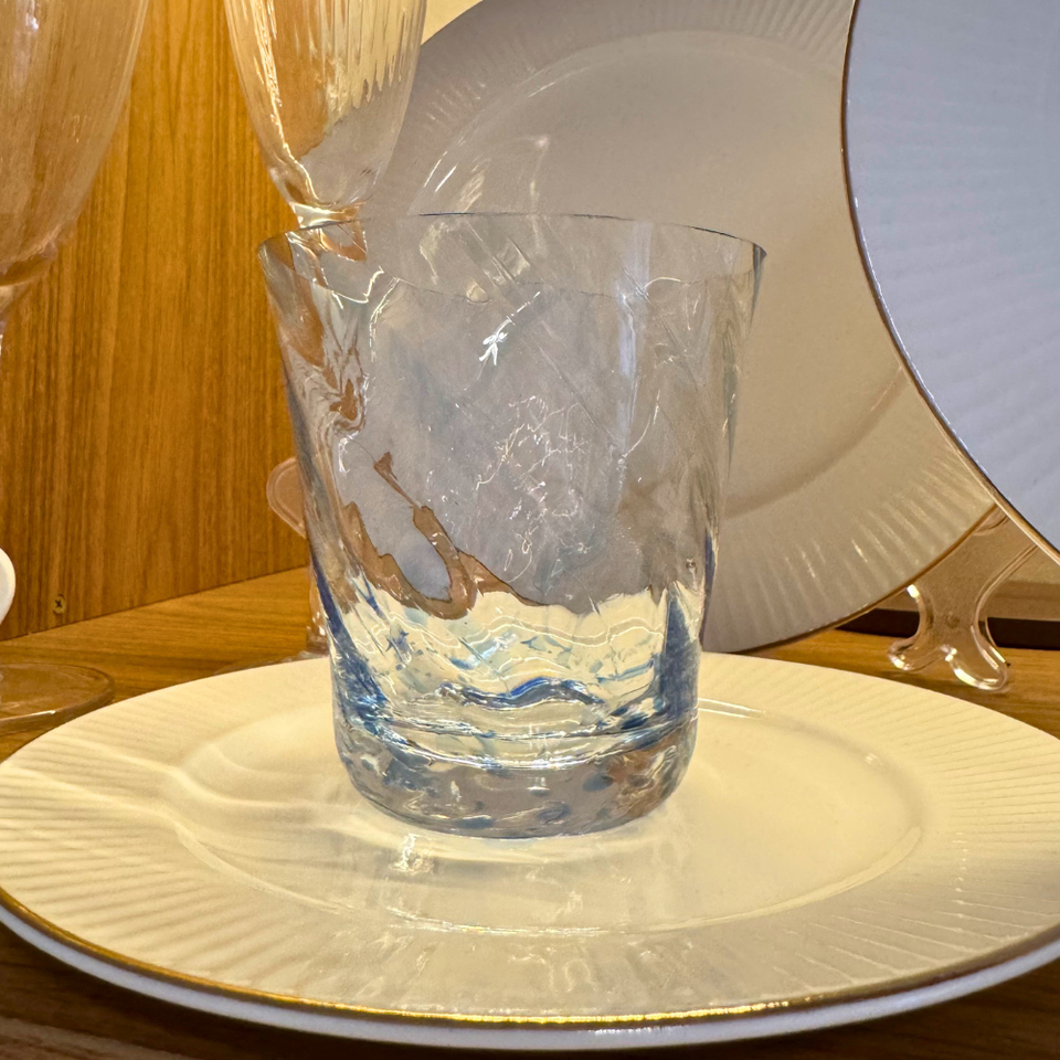 Copo Mozart em Puro Cristal para Whisky / Coquetel Murano Colors Torcido Azul Claro 450ml