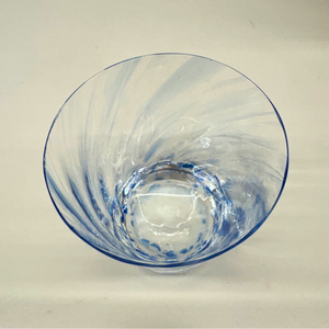 Copo Mozart em Puro Cristal para Whisky / Coquetel Murano Colors Torcido Azul Claro 450ml