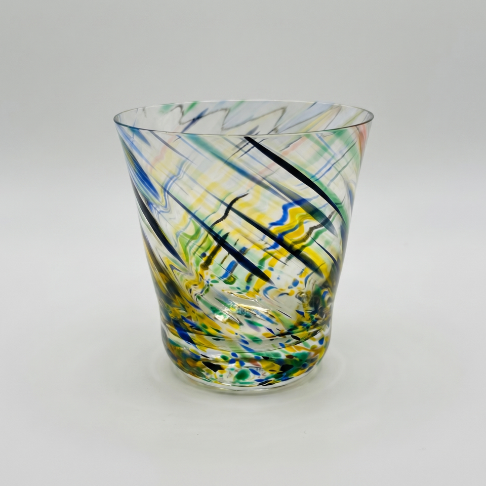 Copo Mozart em Puro Cristal para Whisky / Coquetel Murano Colors Torcido Colorido 450ml
