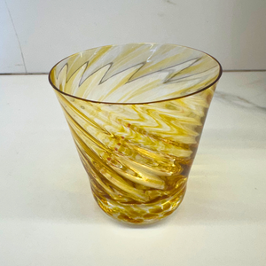 Copo Mozart em Puro Cristal para Whisky / Coquetel Murano Colors Torcido Âmbar 450ml