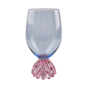 Taça de Vidro Azul e Rosa Marejo 520ml Linha Sintonia