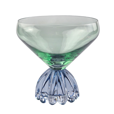 Taça de Vidro Verde e Azul Marejo 360ml Linha Sintonia