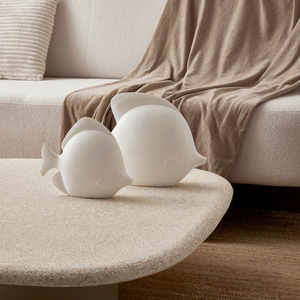 Escultura Peixe em Poliresina Off White 25,5x34,5x9cm Mart