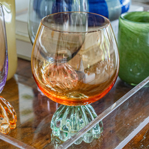 Taça de Vidro Laranja e Verde Marejo 640ml Linha Sintonia