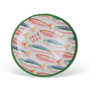 Jogo 6 Pratos Sobremesa Melamina Les Sardines 21,3cm