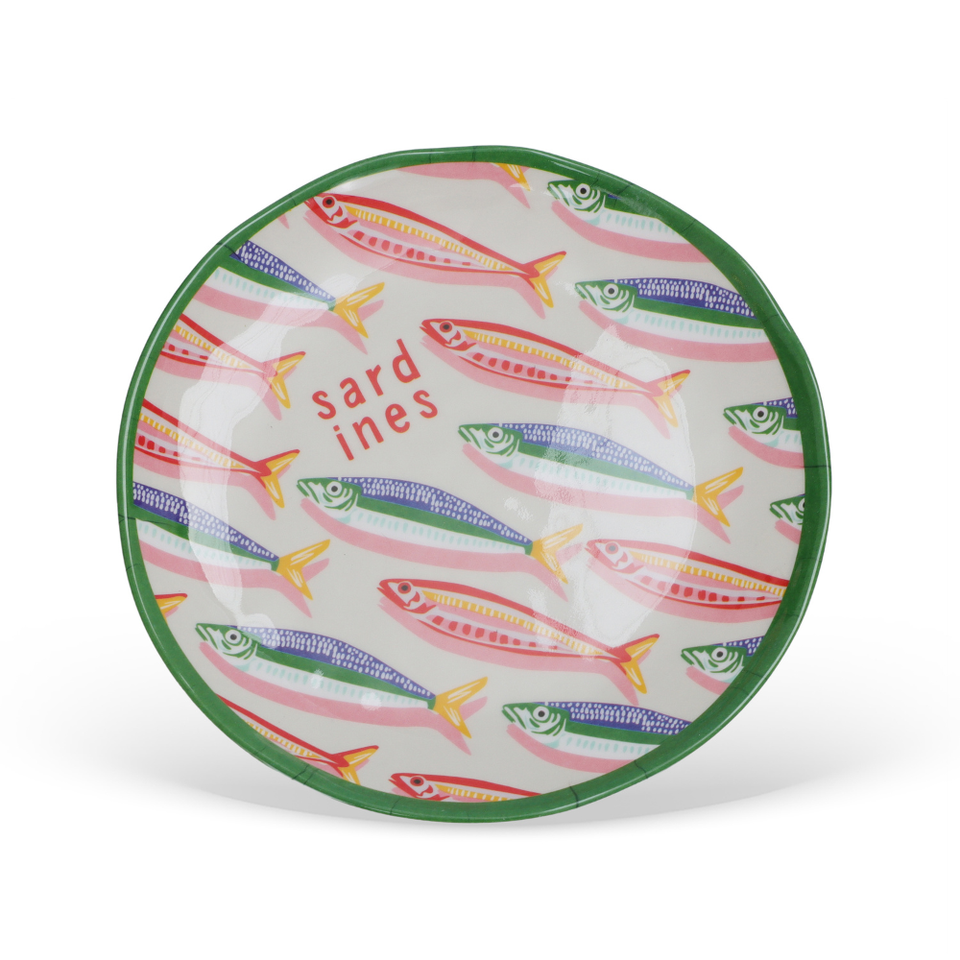 Jogo 6 Pratos Sobremesa Melamina Les Sardines 21,3cm