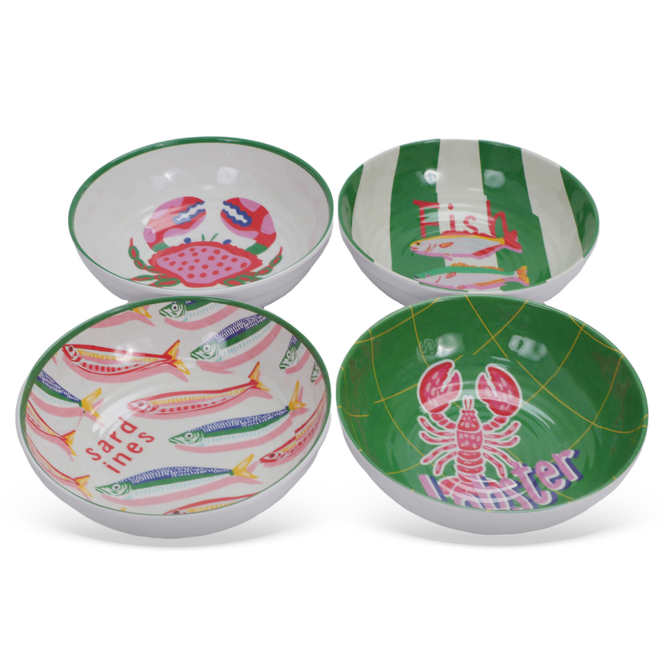 Jogo 4 Bowls Melamina Mix Les Sardines Pequeno