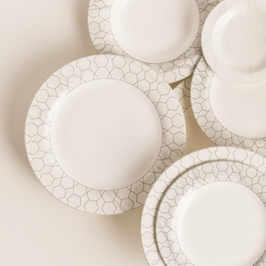 Conjunto com 6 Pratos Rasos Porcelana Mythology Apollon 28cm Strauss