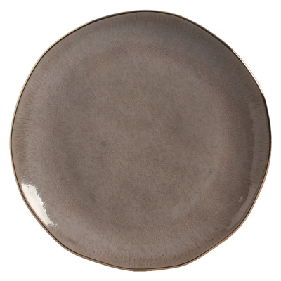 PRÉ-VENDA: Jogo 6 Pratos Rasos Stoneware Orgânico Shimeji Gold 26,5cm Porto Brasil