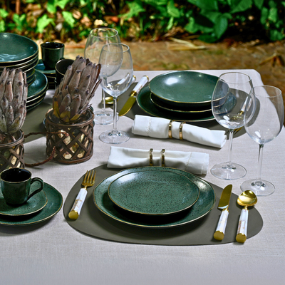 PRÉ-VENDA: Aparelho de Jantar Stoneware Orgânico Forest Gold Porto Brasil 30 Peças