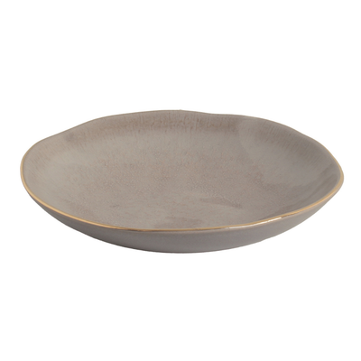 PRÉ-VENDA: Jogo 6 Pratos Fundos Stoneware Orgânico Shimeji Gold 21,2cm 600ml Porto Brasil
