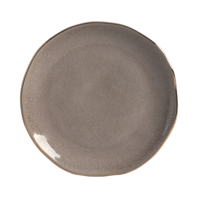 PRÉ-VENDA: Jogo 6 Pratos Sobremesa Stoneware Orgânico Shimeji Gold 19,5cm Porto Brasil