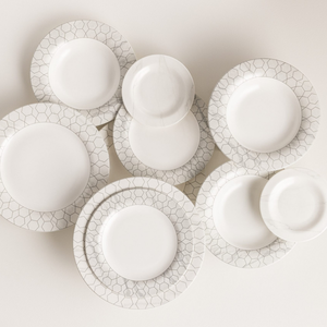 Conjunto com 6 Pratos Rasos Porcelana Mythology Apollon 28cm Strauss