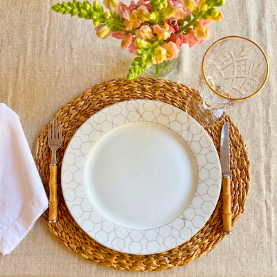 Conjunto com 6 Pratos Rasos Porcelana Mythology Apollon 28cm Strauss