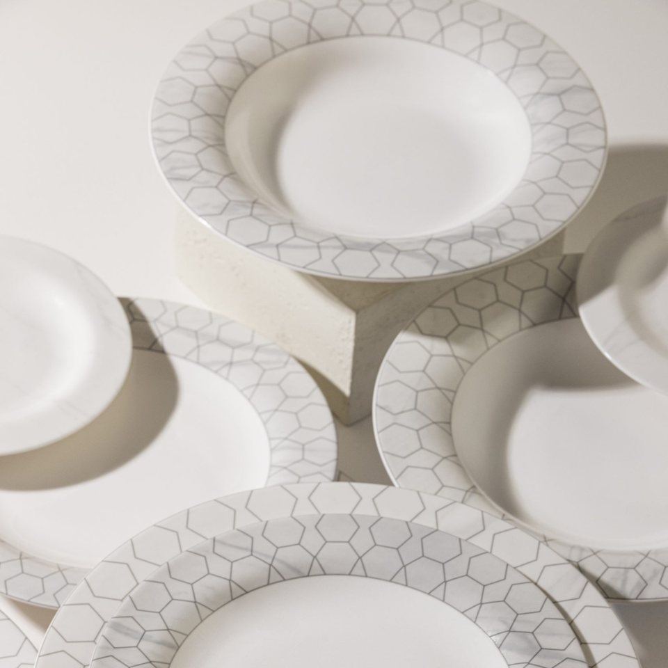 Conjunto com 6 Pratos de Sobremesa Porcelana Mythology Apollon 23cm Strauss