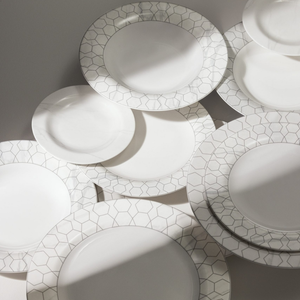 Conjunto com 6 Pratos de Sobremesa Porcelana Mythology Apollon 23cm Strauss