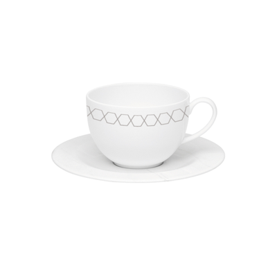 Conjunto com 6 Xícaras de Chá Porcelana Mythology Apollon 270ml Strauss