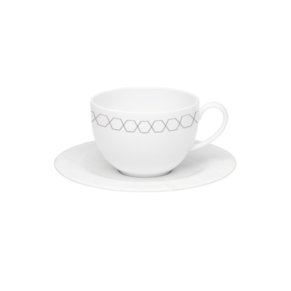 Conjunto com 6 Xícaras de Chá Porcelana Mythology Apollon 270ml Strauss