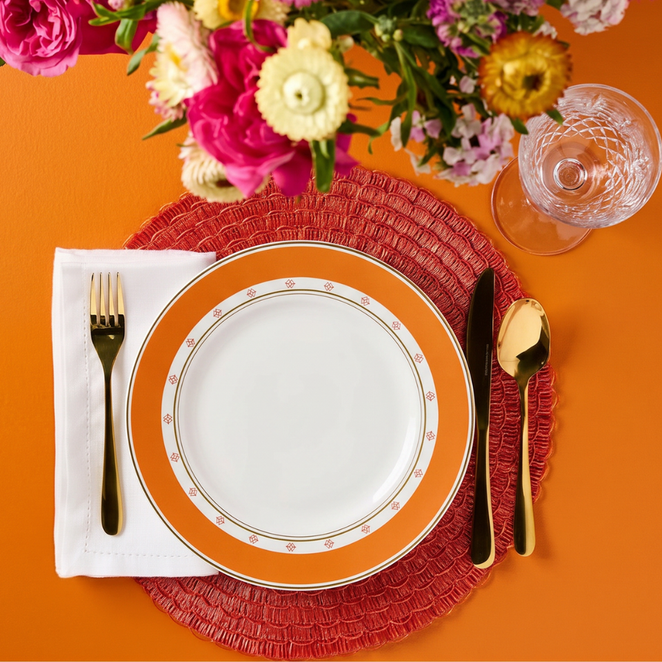 Conjunto com 6 Pratos Rasos Porcelana Colline 27,5cm Strauss