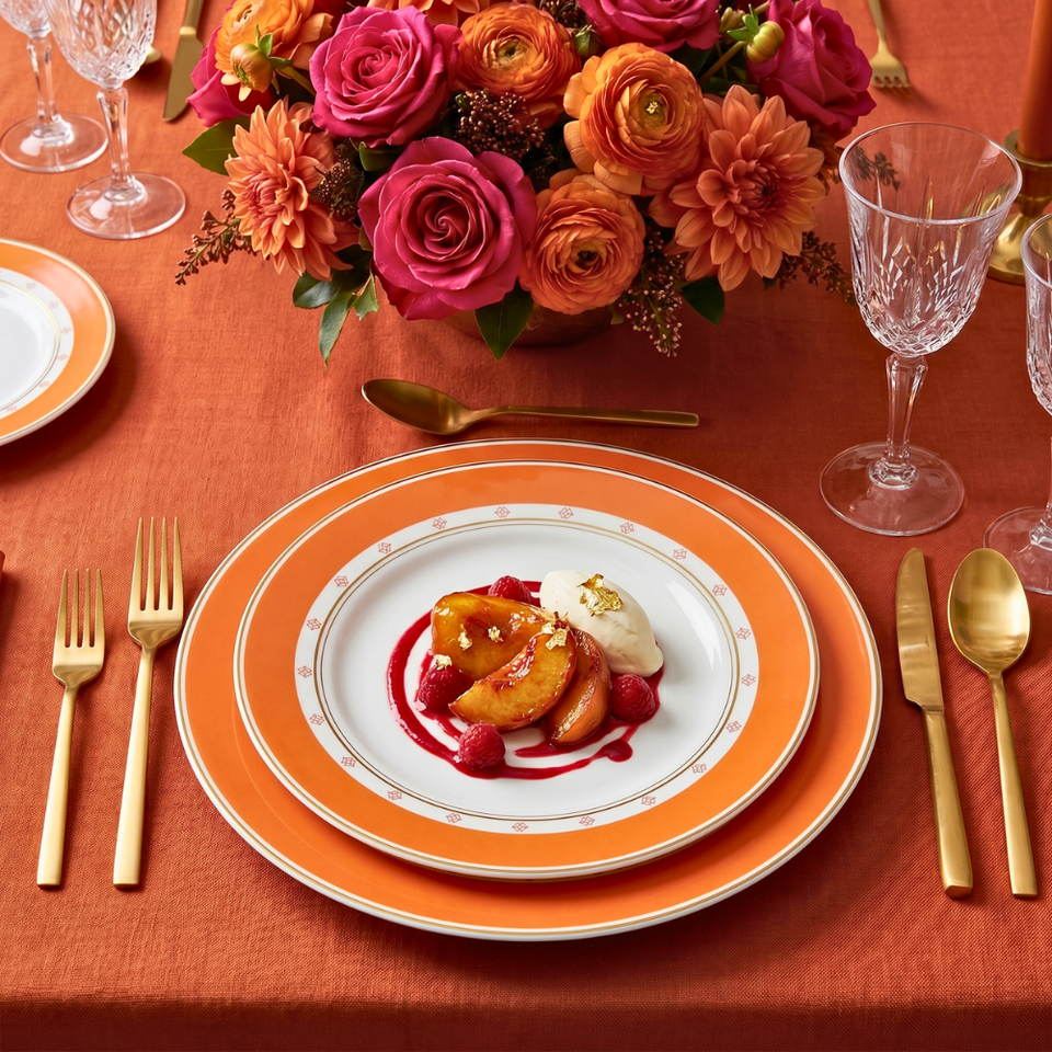Conjunto com 6 Pratos de Sobremesa Porcelana Colline 21cm Strauss