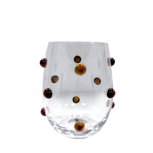 Jogo de 6 Copos Baixo Vidro Dots Âmbar 525ml