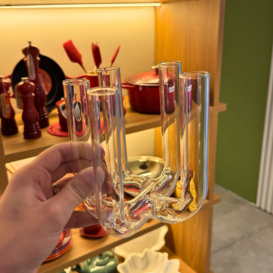 PRÉ-VENDA: Vaso 5 Tubos em Vidro Transparente Floratório