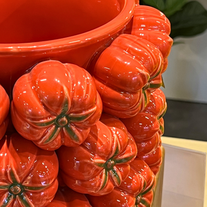 PRÉ-VENDA: Vaso Cachepot Tomate Cerâmica Médio