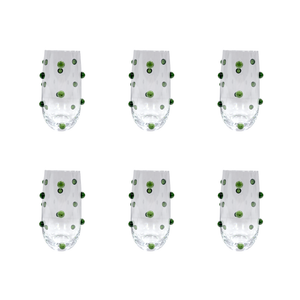 Jogo de 6 Copos Altos Vidro Dots Verde 520m