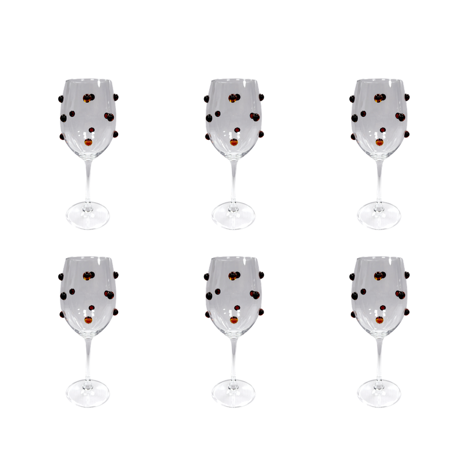 Jogo de 6 Taças Vidro Dots Âmbar 520ml