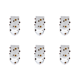 Jogo de 6 Copos Altos Vidro Dots Âmbar 520ml