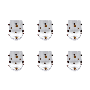 Jogo de 6 Copos Baixo Vidro Dots Âmbar 525ml